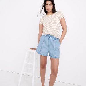 Madewell High Waisted Denim Pull On Shorts